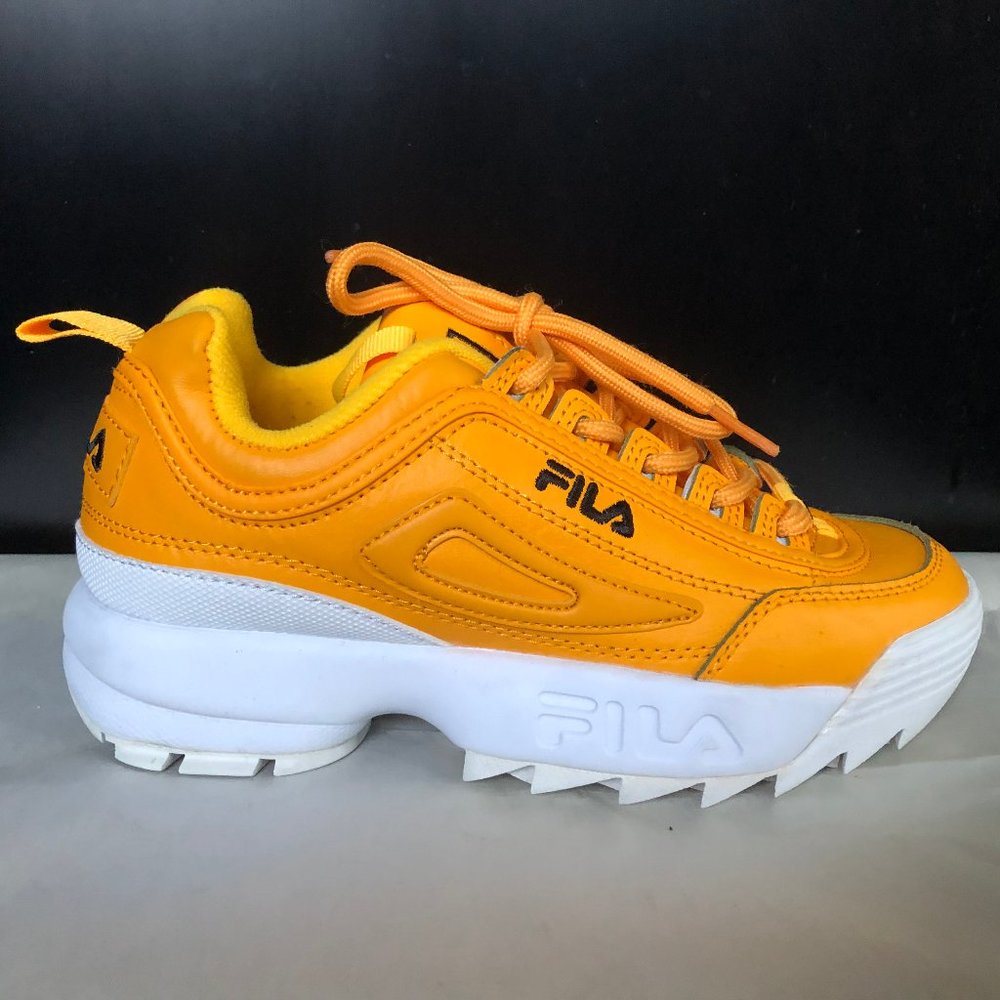 FILA Women's Disruptor 2 Premium Low-Top Sneakers Size 6 in Yellow Color